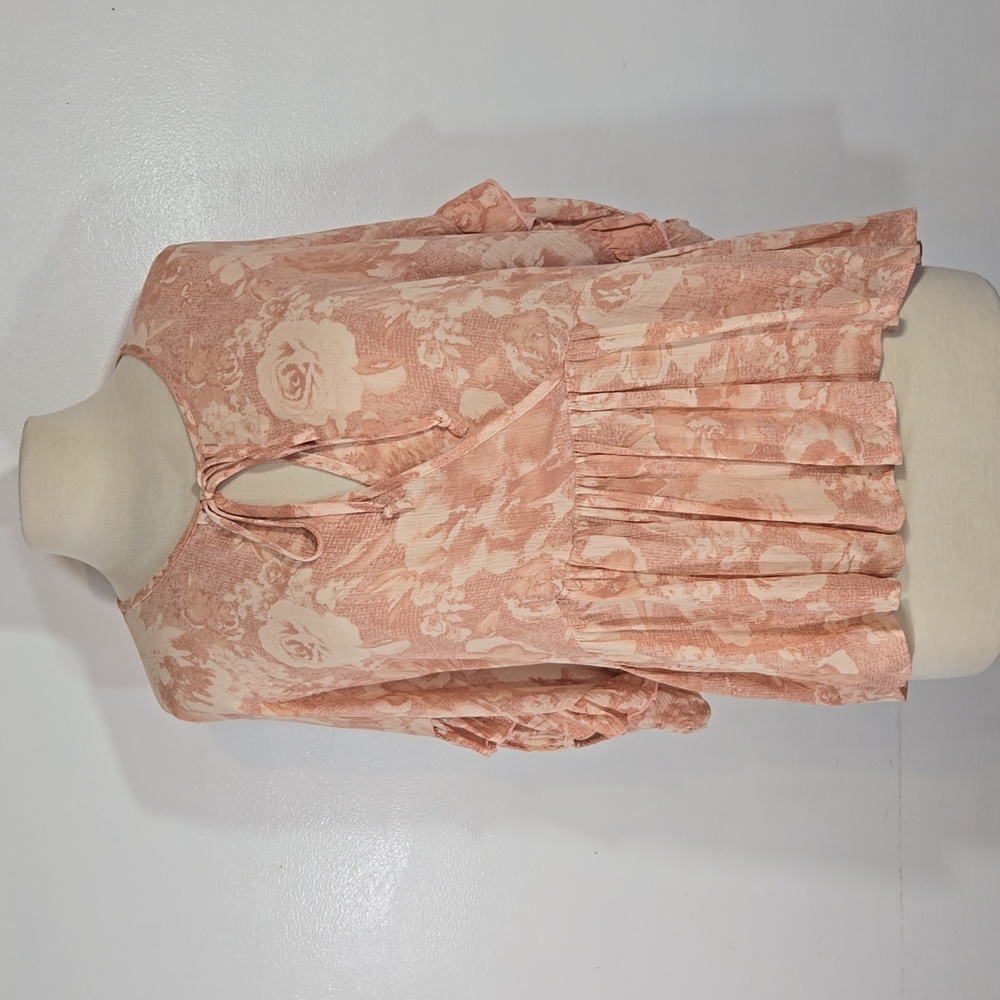 Dress Up Love People Love Clothes Soft Pink & Cream Boho Top Small